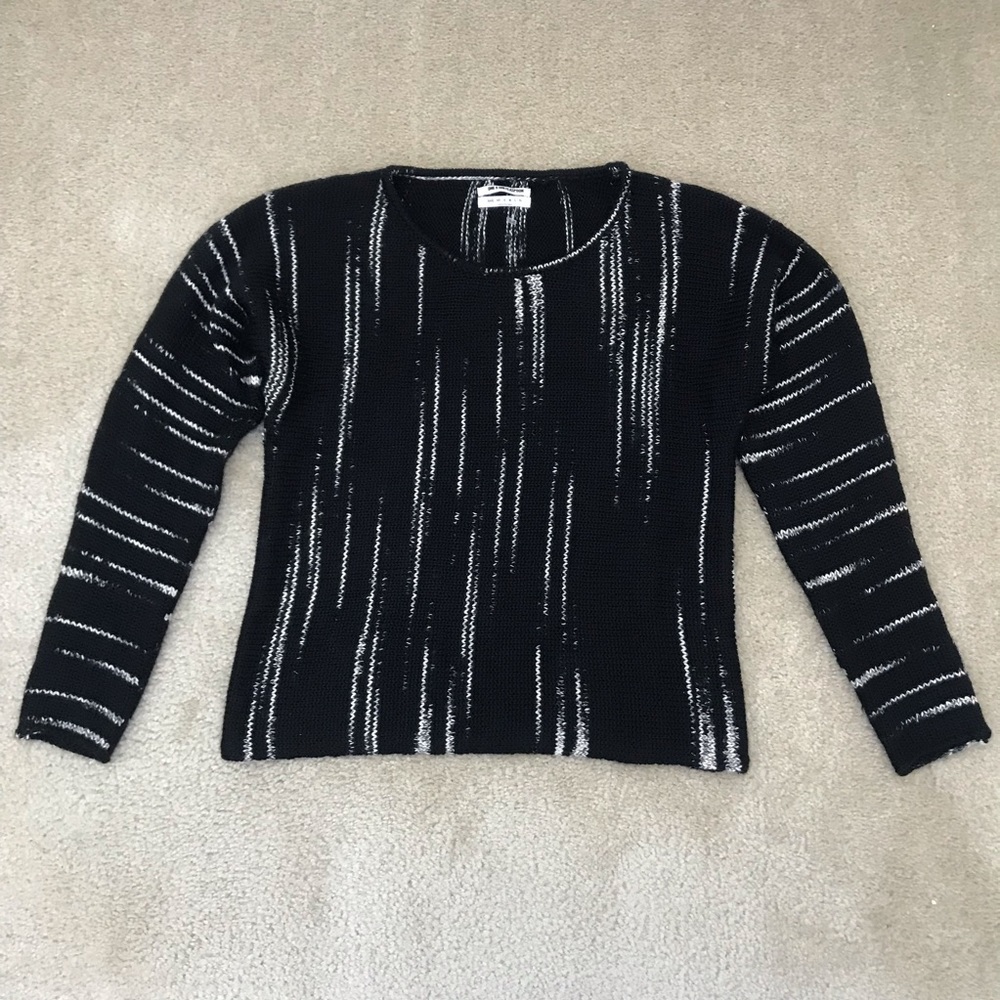 One by One Teaspoon Black Striped Sweater
